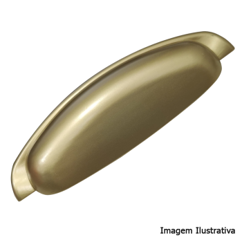 PUXADOR 128MM MAXIMUS CZM04 CONCHA DOURADO FOSCO CRIAT
